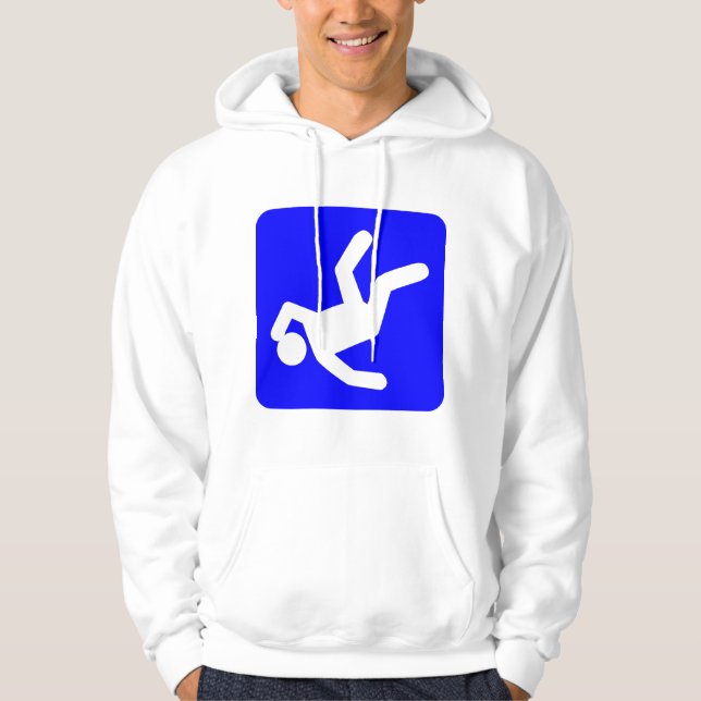Der Fall des Menschen - Blau Hoodie (Vorderseite)