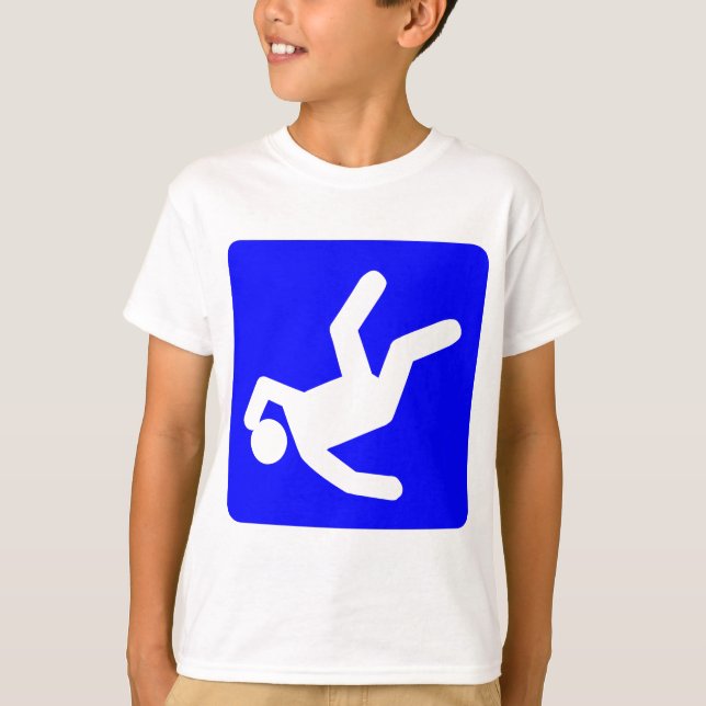 Der Fall des Menschen - Blau T-Shirt (Vorderseite)