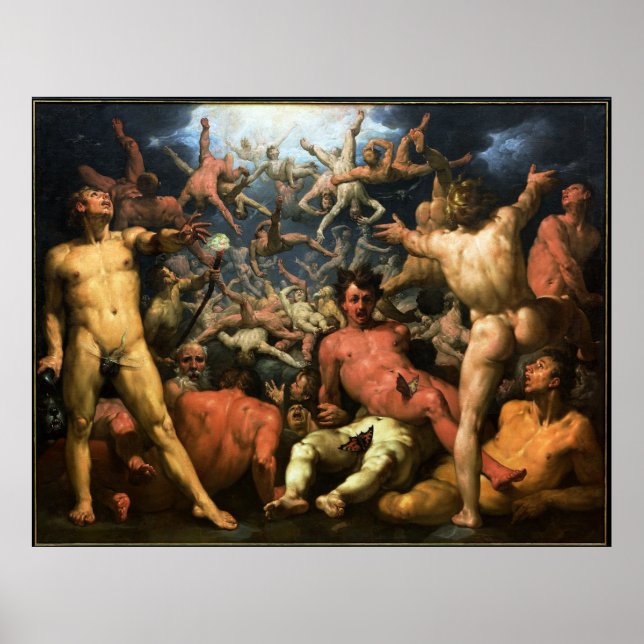 Der Fall des Titans Cornelis van Haarlem Poster (Vorne)