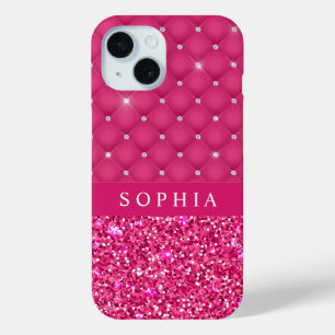 Der Fall Girl Pink Glitzer und Diamonds Personalis Case-Mate iPhone Hülle