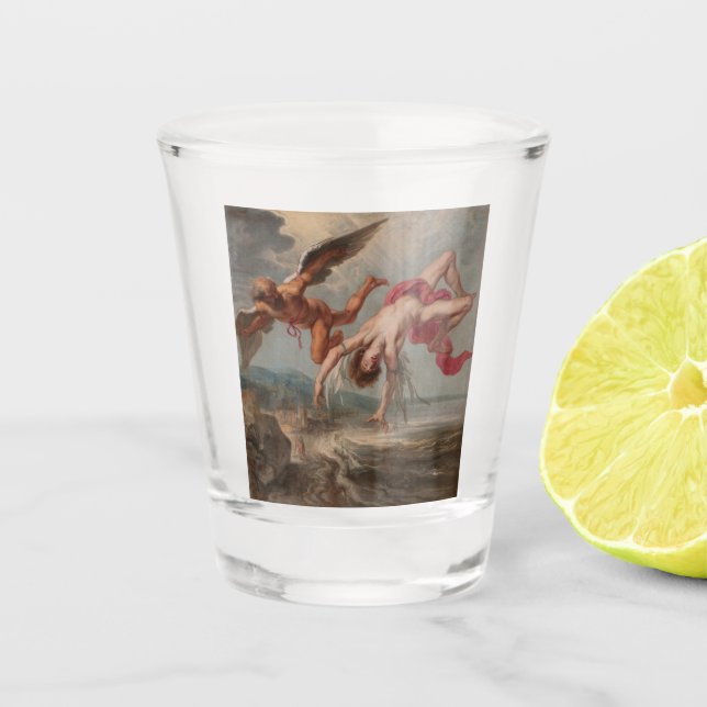 Der Fall Ikarus (von Jakob Peter Gowy) Schnapsglas (Vorderseite)