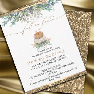 Der Fall in der Liebe Elegant Wedding Gold Pumpkin Einladung