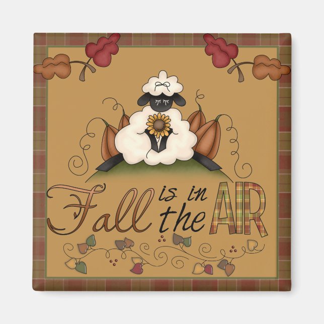 "Der Fall ist in der Luft" Herbstmagazin "Sheep Sq Magnet (Vorne)