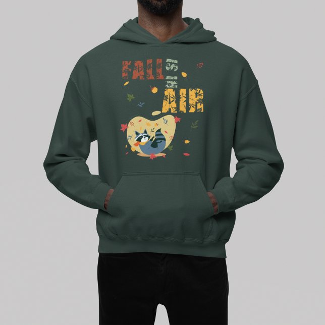 Der Fall ist in Luft mit schwindendem Raccoon Hoodie (Fall Is In Air With Swinging Raccoon Hoodie)
