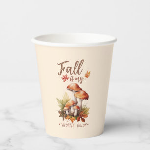 Der Fall ist meine Lieblingsfarbe - Pilze und Blät Pappbecher