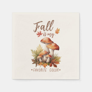 Der Fall ist meine Lieblingsfarbe - Pilze und Blät Serviette