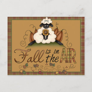 "Der Fall liegt in der Luft" Herbstschaf Postkarte