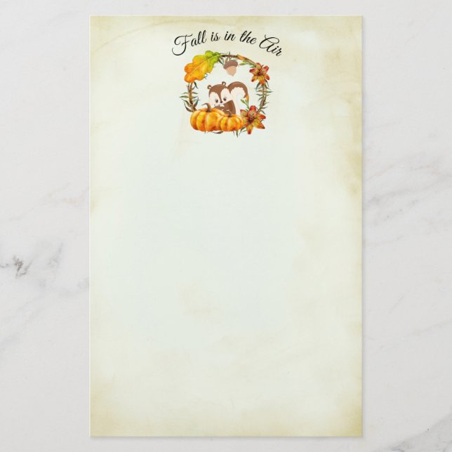 Der Fall liegt in der Lufttypografie mit Eichhörnc Briefpapier (Vorderseite)