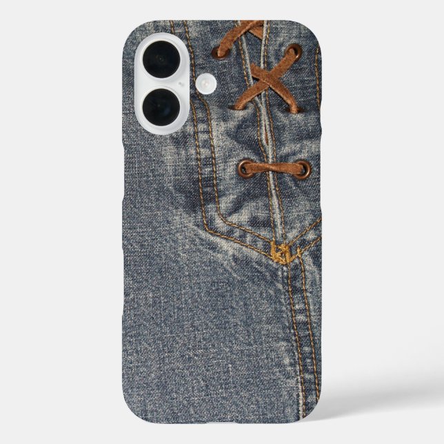 Der Fall mit dem aufgerückten Denim-Telefon Case-Mate iPhone Hülle (Rückseite)