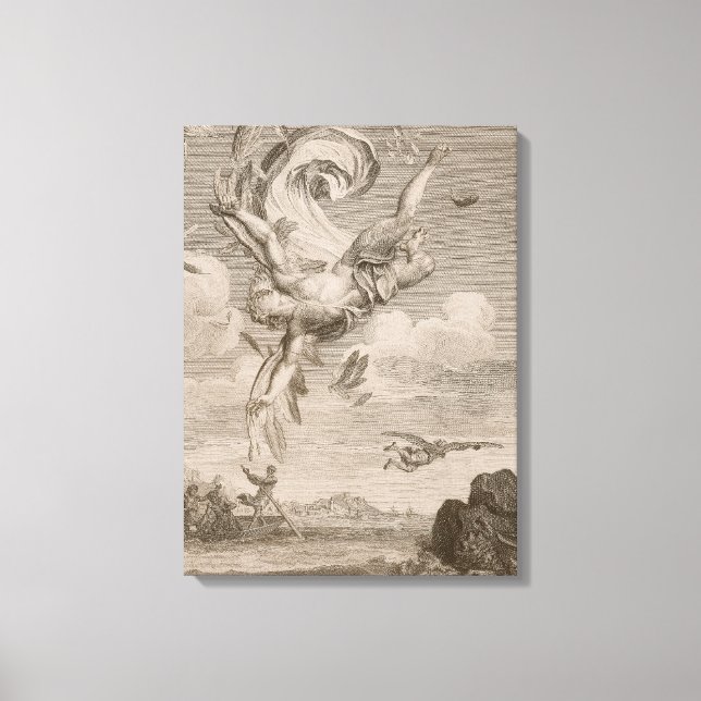 Der Fall von Icarus, 1731 (Gravieren) Leinwanddruck (Vorderseite)