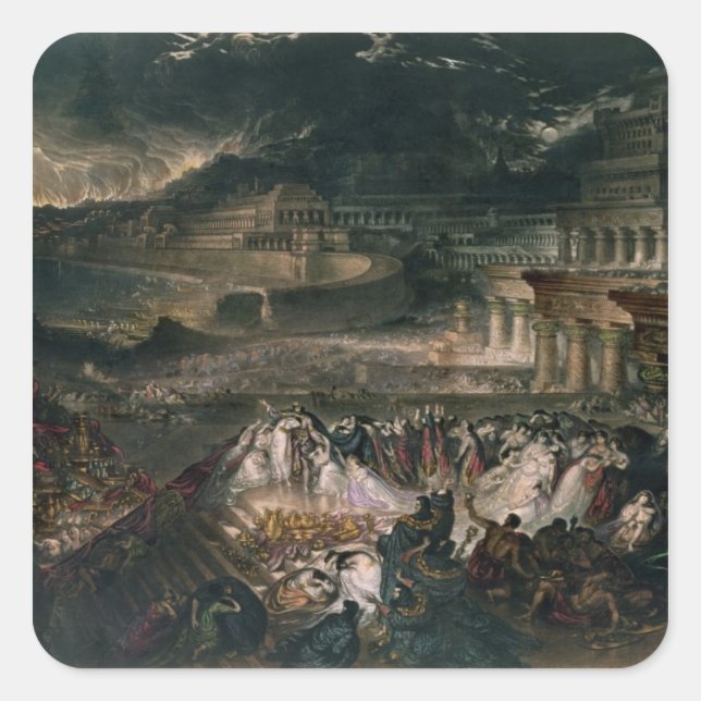 Der Fall von Nineveh Quadratischer Aufkleber (Vorderseite)