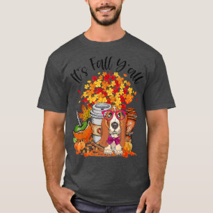 Der Fall Yall Basset Pumpkin Herbst Herbst Lee T-Shirt