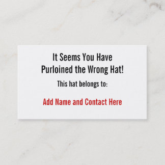 Der falsche Hut Visitenkarte