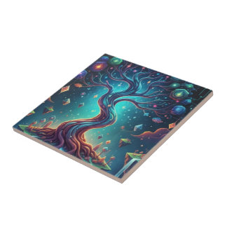 "Der fantastische Wald - Fantasievolle Reisen" Fliese