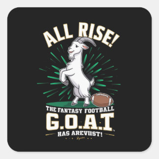 DER FANTASY FOOTBALL G.O.A.T. IST ANGEKOMMEN QUADRATISCHER AUFKLEBER