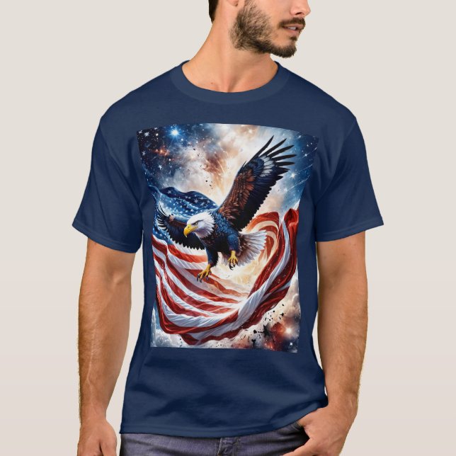 Der farbenfrohe Adler im Flug T-Shirt (Vorderseite)