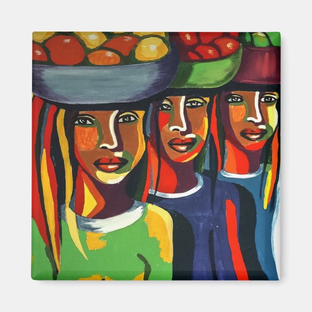 Der farbenfrohe afrikanische Kontinent hält an Magnet (Vorne)