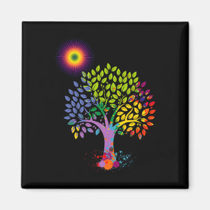 Der farbenfrohe Baum, der der Erde Leben gibt, sto Magnet