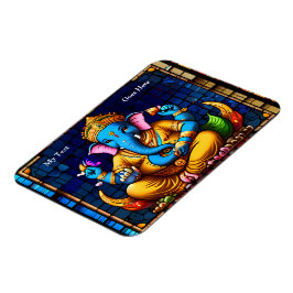 Der farbenfrohe blaue Elefant Ganesh Magnet