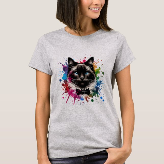 Der farbenfrohe Cat-T - Shirt (Vorderseite)
