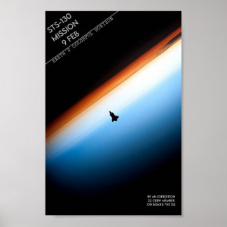 Der farbenfrohe Horizont der Erde aus der ISS Poster