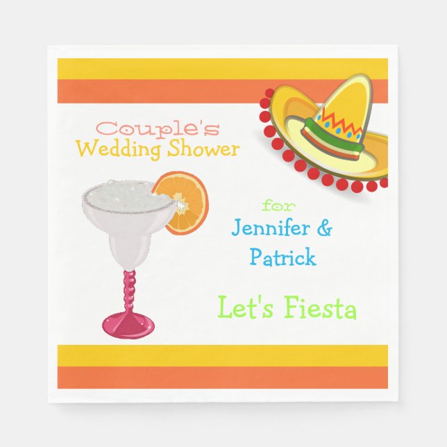 Der farbenfrohe mexikanische Fiesta Couple-Poltera Serviette (Vorderseite)