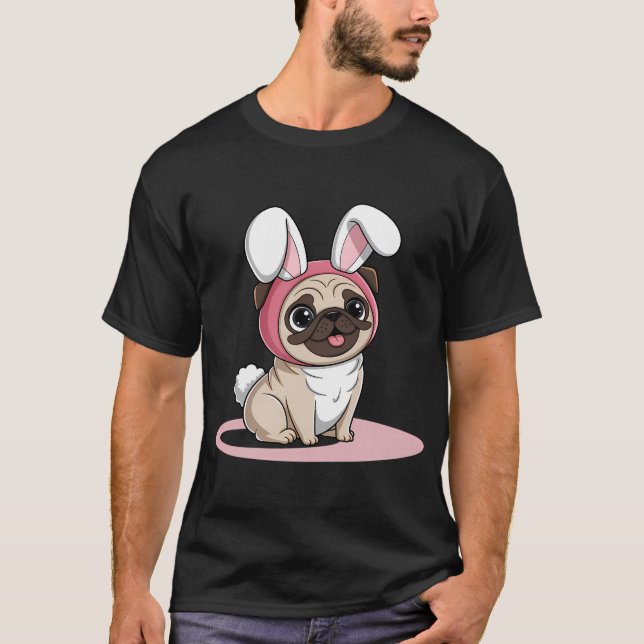 Der farbenfrohe Mops T-Shirt (Vorderseite)