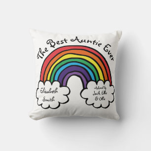 Der farbenfrohe Regenbogen der besten Tante aller Kissen