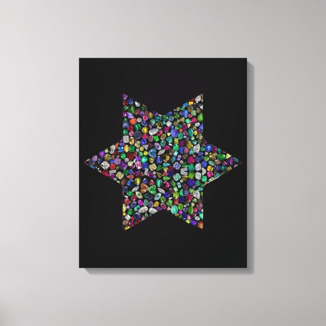 Der farbenfrohe Star von David Leinwanddruck (Vorderseite)