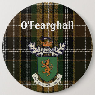 Der Farrell Clan von Irland-Wappen u. Tartan Button