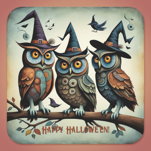 Der Feathered Coven Quadratischer Aufkleber