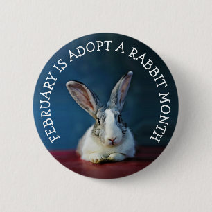 Der Februar ist ein Rabbit Monat Adoptiert Button