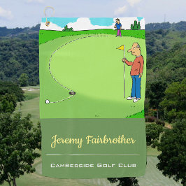 Der fehlende Putt - Funny Golf Cartoon Golfhandtuch