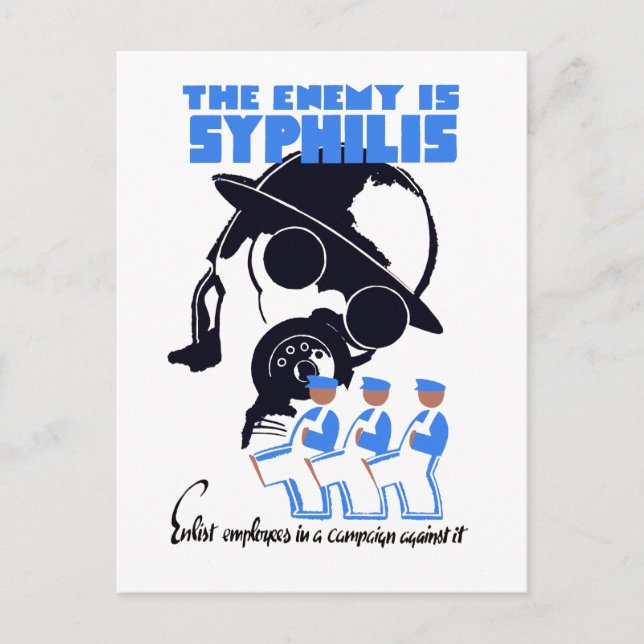 Der Feind ist Syphilis Postkarte (Vorderseite)