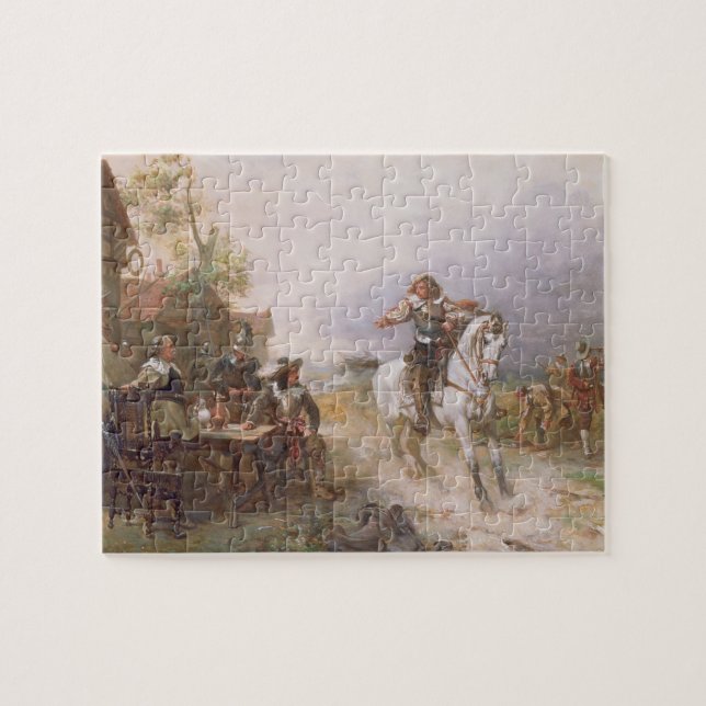 Der Feind nähert sich (Öl auf Leinwand) Puzzle (Horizontal)