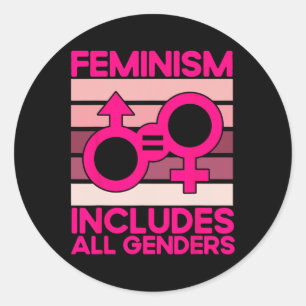 Der Feminismus umfasst alle Geschlechter Runder Aufkleber