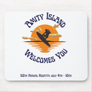 Der Film Jaws - Die Insel Amity heißt Sie willkomm Mousepad