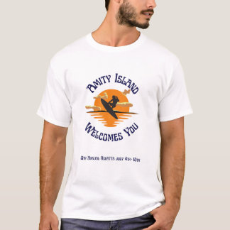 Der Film Jaws - Die Insel Amity heißt Sie willkomm T-Shirt