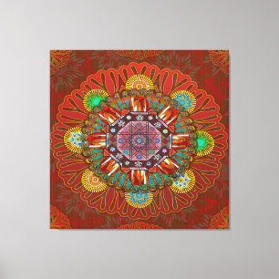 Der Filter Blumenrot des Squire Manipur Mandala Leinwanddruck