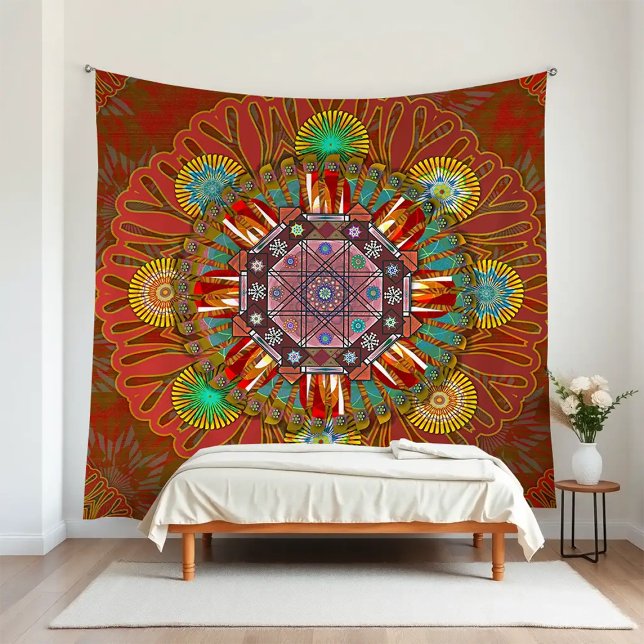 Der Filter Blumenrot des Squire Manipur Mandala Wandteppich (Von Creator hochgeladen)