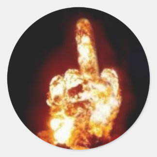Der Finger Runder Aufkleber
