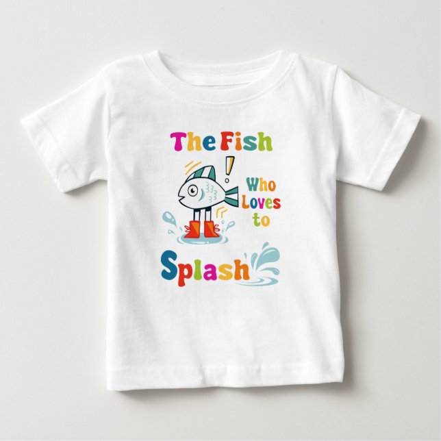 Der Fisch, der Lieben zu spritzen Baby T-shirt (Vorderseite)
