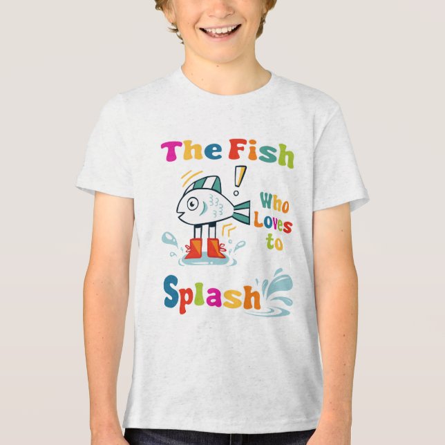Der Fisch, der Lieben zu spritzen Tri-Blend Shirt (Vorderseite)