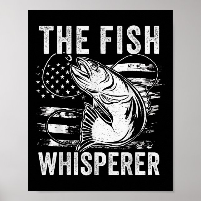 Der Fisch-Flüsterer Us Flagge Fischen  Poster (Vorne)