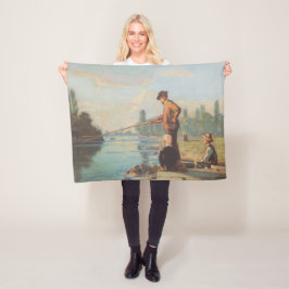 Der Fischer (Angeln im Freien) (Fluss) Fleecedecke