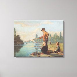 Der Fischer (Angeln im Freien) (Fluss) Leinwanddruck
