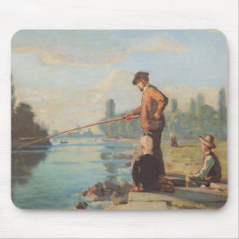 Der Fischer (Angeln im Freien) (Fluss) Mousepad