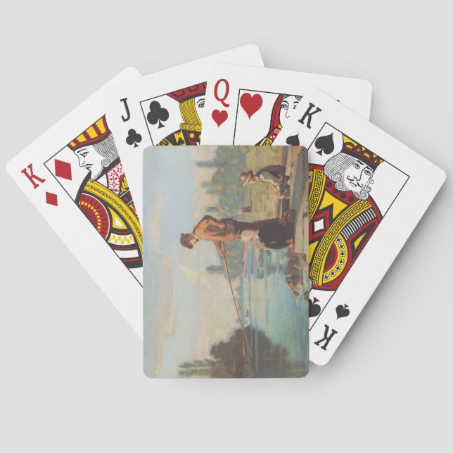 Der Fischer (Angeln im Freien) (Fluss) Spielkarten (Rückseite)