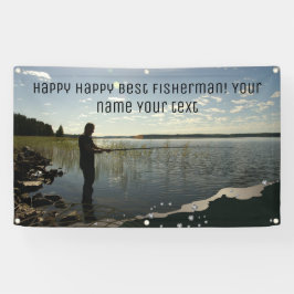 Der Fischer. Glückliches Angeln Banner