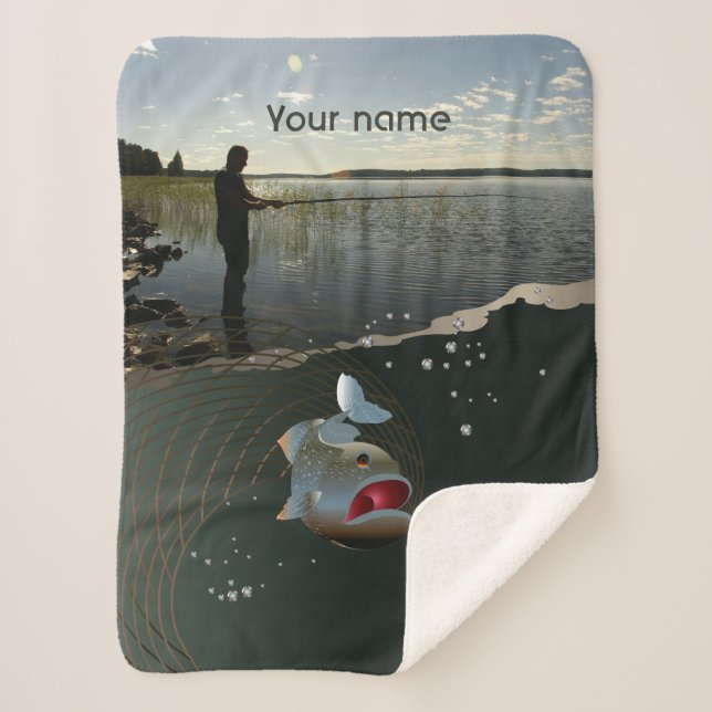 Der Fischer ​ ​ ​ ​ ​ ​. Glückliches Angeln Sherpadecke (Vorderseite)